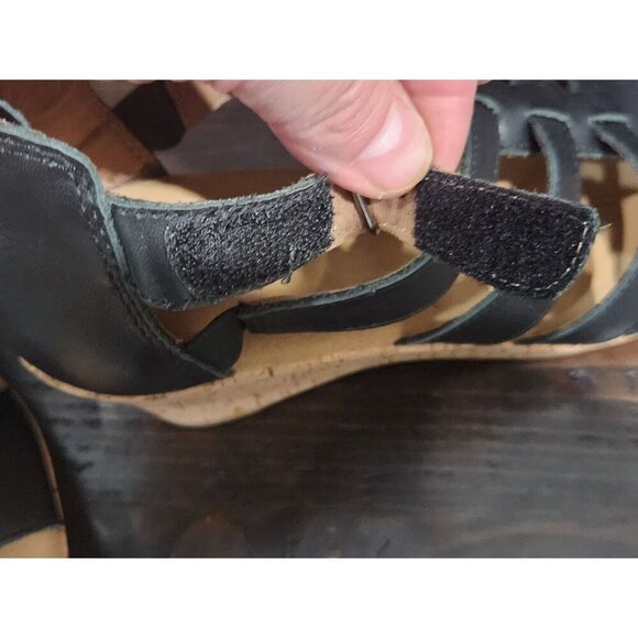 Rockport Briah Black Leather Gladiator Cork Wedge Sandal/Sz. 7.5 NWOB - Picture 9 of 10